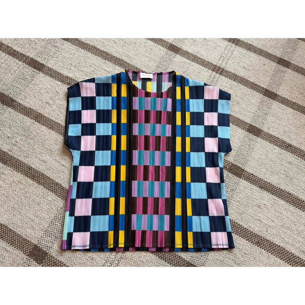 Gorman Deja Vu Sleeveless Top Shirt Blouse Women’s Large Multicolor Pleated